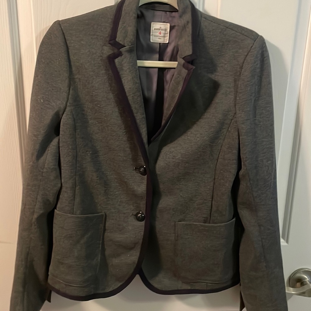 Charcoal gray lined jersey blazer